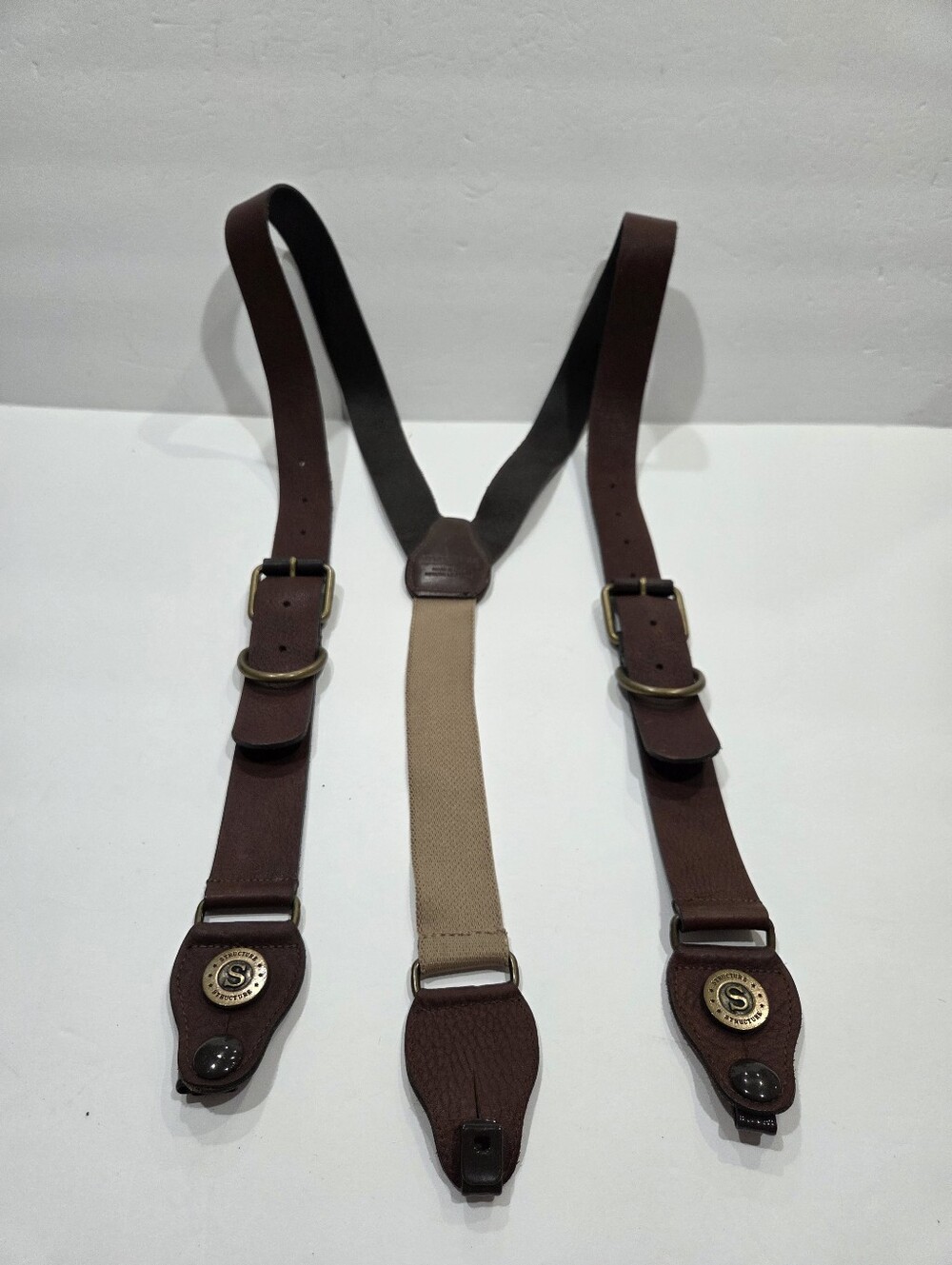 Structure Brown Genuine Leather  Suspenders